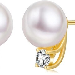 【新品未使用】シルバー925 KRKC  天然淡水パール ピアス 両耳 金属アレルギー対応 幸運迎えシリーズ 大きめの画像