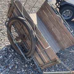 二輪リヤカー レトロ 金属製の画像