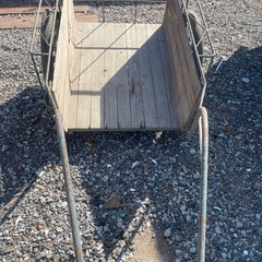 二輪リヤカー レトロ 金属製の画像