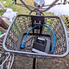 電動アシスト自転車 ワイヤー錠と自転車カバーつきの画像