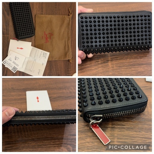Christian Louboutin 長財布 ラウンドジップ スタッズ