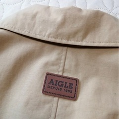 未使用品★AIGLE★エーグル ステンカラーコート スプリングコート ウレタン樹脂コーティング Lの画像