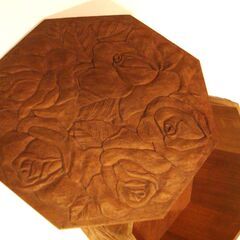 天然木製　小物入れ　木彫り　DIY　W２１５　H１１５　未塗装の画像