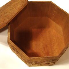 天然木製　小物入れ　木彫り　DIY　W２１５　H１１５　未塗装の画像