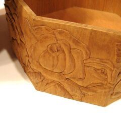 天然木製　小物入れ　木彫り　DIY　W２１５　H１１５　未塗装の画像