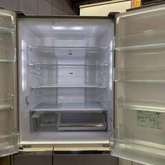 Panasonic パナソニック  エコナビ/nanoe 搭載冷蔵庫 (555L・フレンチドア）フロントガラス 6ドア シャンパンゴールド NR-F560PV-N Used/美品の画像