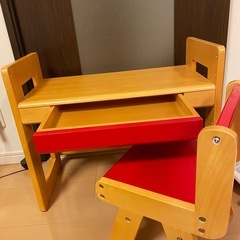 Kidzoo(キッズー) スタディーセット レッド リビング学習 デスクセットの画像