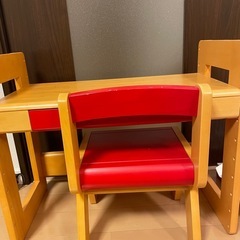 Kidzoo(キッズー) スタディーセット レッド リビング学習 デスクセットの画像