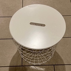 🟡IKEA 収納テーブル ホワイトの画像