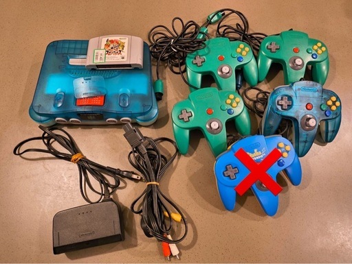 【ニンテンドー64】本体＆コントローラー4つ&カセット1つ