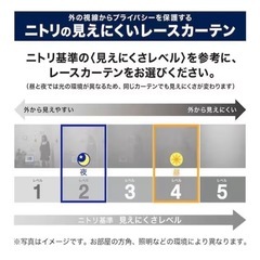 レースカーテン　ニトリ　100×108（2枚組）の画像