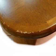 ブラウン木製長方形ダイニングテーブル　伸長式　マルニ木工の画像