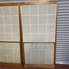 猫間障子　建具　引き戸　ガラス　古民家再生　レトロ　古建具　引取限定の画像