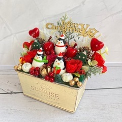 ハンドメイドフラワー★クリスマスアレンジメントNo.76の画像