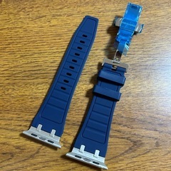 Apple Watch ラバーバンド　ネイビー　42/44/45/46/49mmの画像