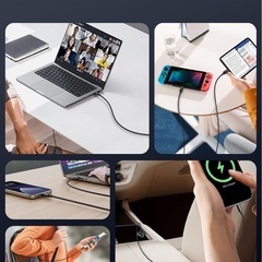 【2本セット】Type C ケーブル 1m PD対応 60W急速充電 白の画像