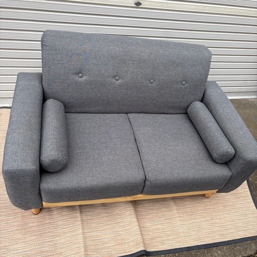 LOWYA ロウヤ　2人掛けソファー　ソファ　グレー　コンパクト　一人暮らし　単身赴任