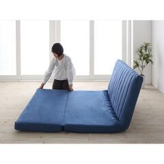 未使用訳あり　３WAYソファベッド　２人掛け　２P　クッション２個付き　ホワイトレザー調の画像