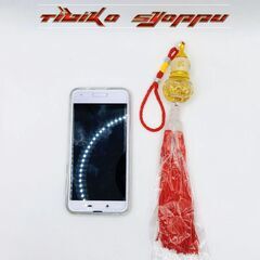 タッセル　風水　タッセル　ひょうたん　飾り　レッド 　未使用　キーホルダーの画像