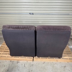 【希少】オールドカリモク　カリモク　ヴィンテージ　昭和レトロ　ファブリック　2人掛けソファー　旧ロゴの画像