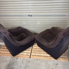 【希少】オールドカリモク　カリモク　ヴィンテージ　昭和レトロ　ファブリック　2人掛けソファー　旧ロゴの画像