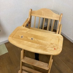 【11/29まで】ベビーチェア 完成品 折りたたみ 高さ調整 木製 子供椅子 ハイチェア キッズチェアの画像