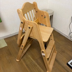 【11/29まで】ベビーチェア 完成品 折りたたみ 高さ調整 木製 子供椅子 ハイチェア キッズチェアの画像