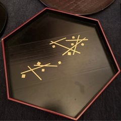 お盆 漆器 丸盆 昭和レトロ 角盆 盆 トレーの画像
