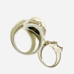 ビンテージ風　シルバー　マーブル　リング　2個セットの画像