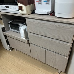 キッチンカウンター 食器棚 ロータイプ キッチン 収納 レンジ台...