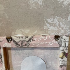 ファブリックパネル ピンク系リボン・フラワーデザイン ハンドメイド 特価の画像