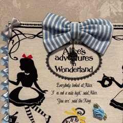 ファブリックパネル ハンドメイド 水色系女の子柄 特価の画像