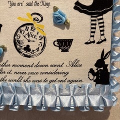 ファブリックパネル ハンドメイド 水色系女の子柄 特価の画像