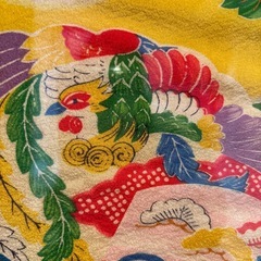 ファブリックパネル 着物額入り　鳳凰  特価の画像