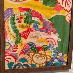 ファブリックパネル 着物額入り　鳳凰  特価の画像