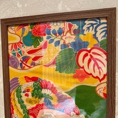 ファブリックパネル 着物額入り　鳳凰  特価の画像