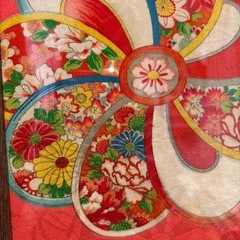 ファブリックパネル 着物額入り 花柄 特価の画像