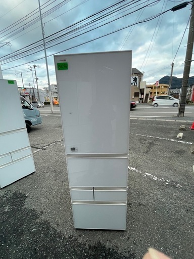 NO B676?福岡市内配送設置無料✨?GR-J43GXV-ZW 冷蔵庫 クリアシェルホワイト [410L /5ドア /右開きタイプ]