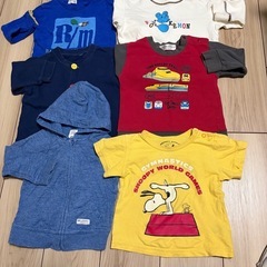 男の子 長袖トップス＋デニムハーフパンツまとめ売り（約13点）／80〜100cm 中古 の画像