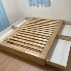 イケヤ製　ダブルベッド　マンダールの画像
