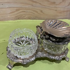 ビンテージ シュガーポット セット　シルバーの画像