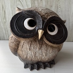 フクロウ 置物 オブジェ 信楽焼 国産品 日本製 陶器製 家具 ...