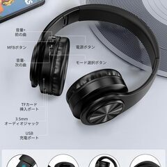 【新品】ヘッドホン Bluetooth ワイヤレスヘッドホン 有線 無線 両用 軽量の画像
