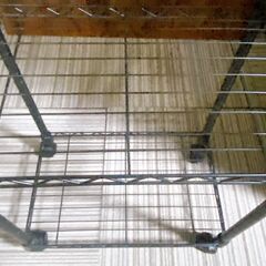 Ｍ648　スチールラック 3段 ブラック シェルフ キャスター付の画像