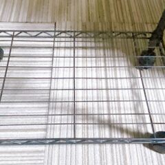 Ｍ648　スチールラック 3段 ブラック シェルフ キャスター付の画像