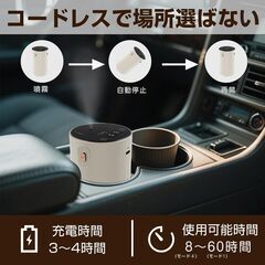 【新品】アロマオイル ディフューザー 漏れ防止 USB充電 コードレス タイマー機能の画像