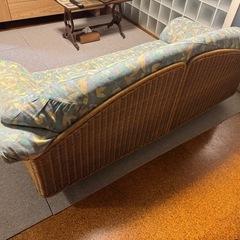 CASABLANCA  カサブランカ トパーズ ラタン/籐  リゾートスタイル 3人掛けソファ 41万の画像