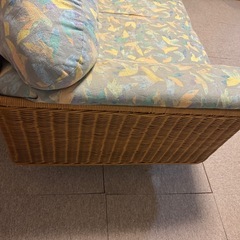 CASABLANCA  カサブランカ トパーズ ラタン/籐  リゾートスタイル 3人掛けソファ 41万の画像