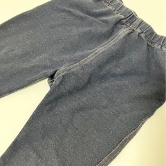 100 ユニクロ　ほぼ年中使える　ネイビー　ストレッチ長ズボン　ウエストゴム　2着セットの画像