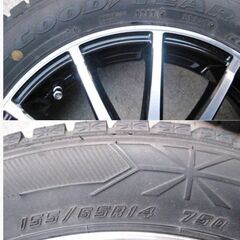 GOOD YEAR タイヤ　スタッドレスタイヤ　ICE NAVI6 155/65R14 4本セット　ホイール　weds TEAD　4穴　14インチ　513ZSの画像